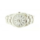 Rolex Oyster Perpetual  Date Stainless Steel Smooth Bezel White Roman Dial 34mm Watch